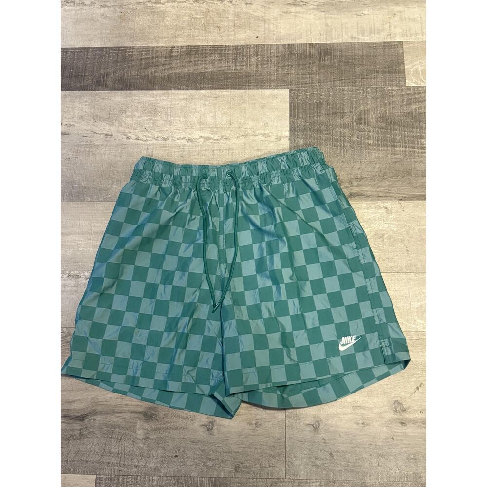 Nike Shorts Mens Medium Checkerboard Swim Trunks Standard Fit Above Knee New